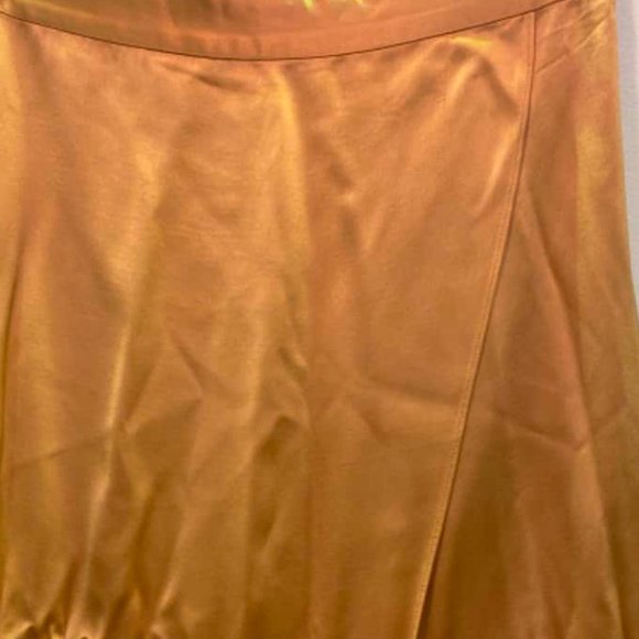 SEED HERITAGE Gold Satin Wrap Midi Skirt NWT RRP$129 - Picture 8 of 11